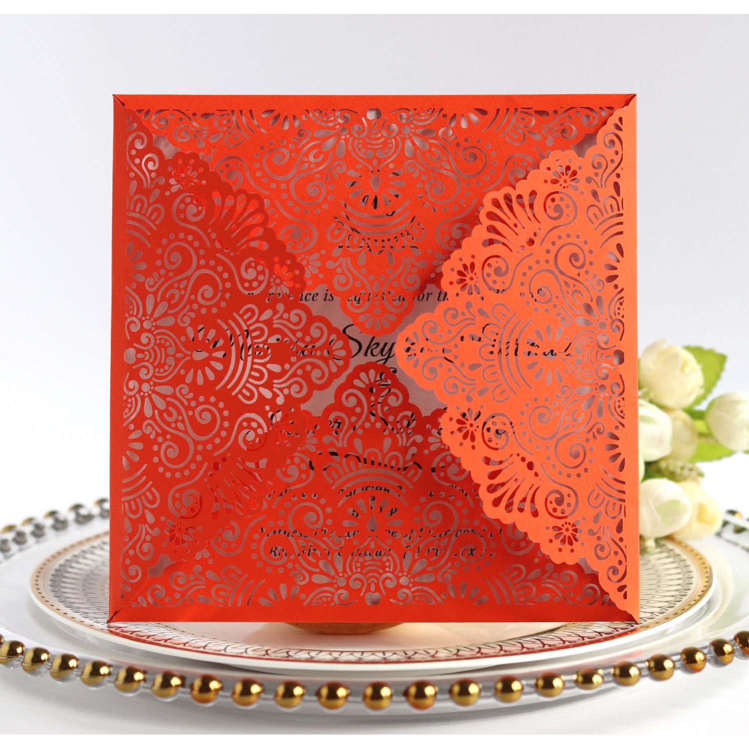Slap-up Invitation Card Wedding Supplies Square Greeting Card Laser Invitation